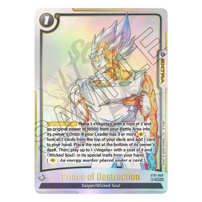 Prince of Destruction ST01-068 Super Rare SR Alternate Art - ENG