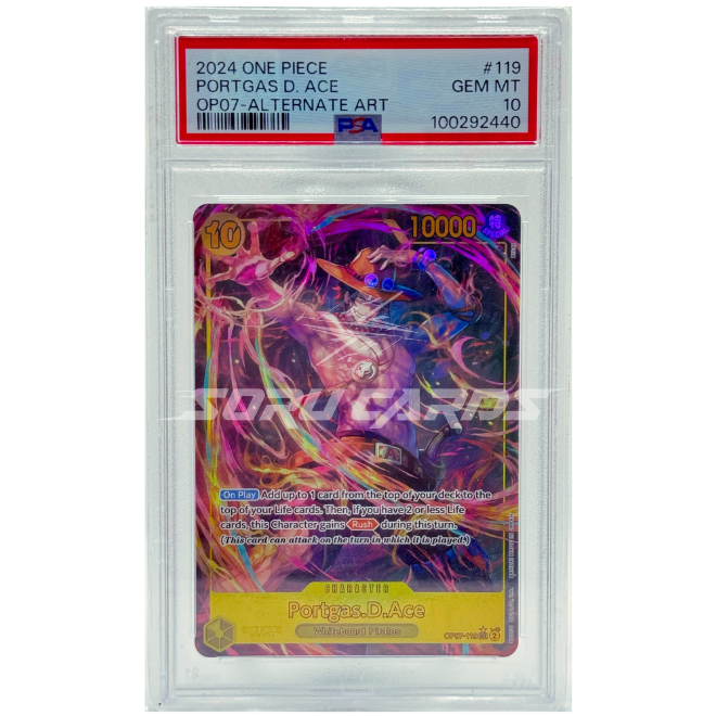 Portgas D. Ace OP07-119 SEC Alternate Art – PSA 10 – EN