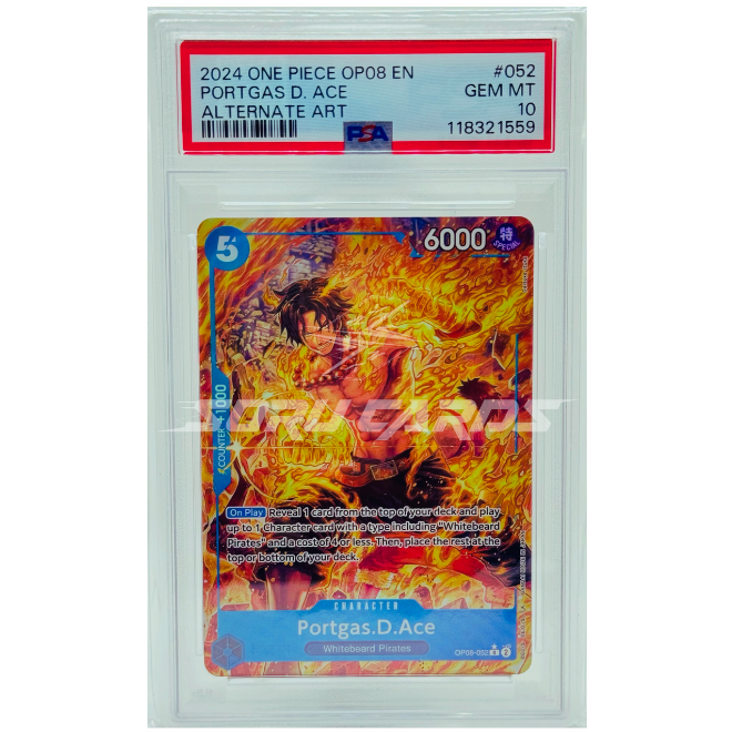 Portgas D. Ace OP08-052 R Alternate Art – PSA 10 – EN