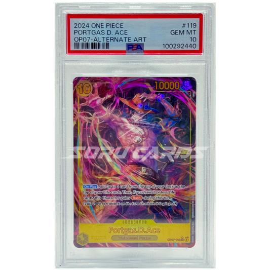Portgas D. Ace OP07-119 SEC Alternate Art – PSA 10 – EN