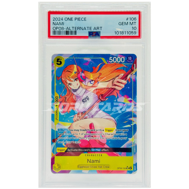 Nami OP08-106 SR Alternate Art – PSA 10 – EN