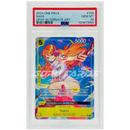 Nami OP08-106 SR Alternate Art – PSA 10 – EN
