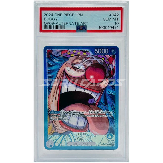 Buggy OP09-042 Leader Alternate Art – PSA 10 – JP