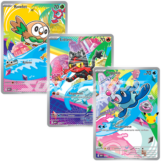 Pokemon Trio Carte Promo Starter Alola ITA – 30° Anniversario – Primi Compagni di Avventura Serie 1