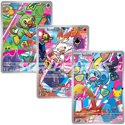 Pokemon Trio Carte Promo Starter Galar ITA – 30° Anniversario – Primi Compagni di Avventura Serie 2
