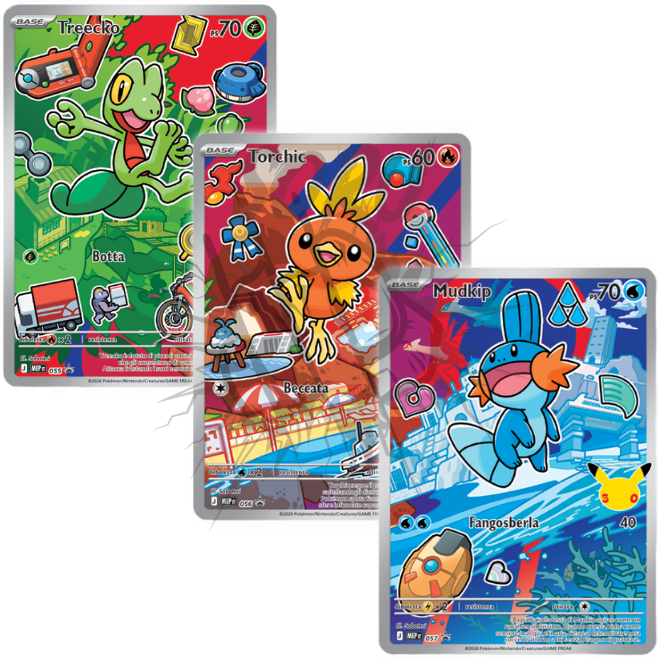 Pokemon Trio Carte Promo Starter Hoenn ITA – 30° Anniversario – Primi Compagni di Avventura Serie 3