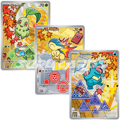 Pokemon Trio Carte Promo Starter Johto ITA – 30° Anniversario – Primi Compagni di Avventura Serie 2