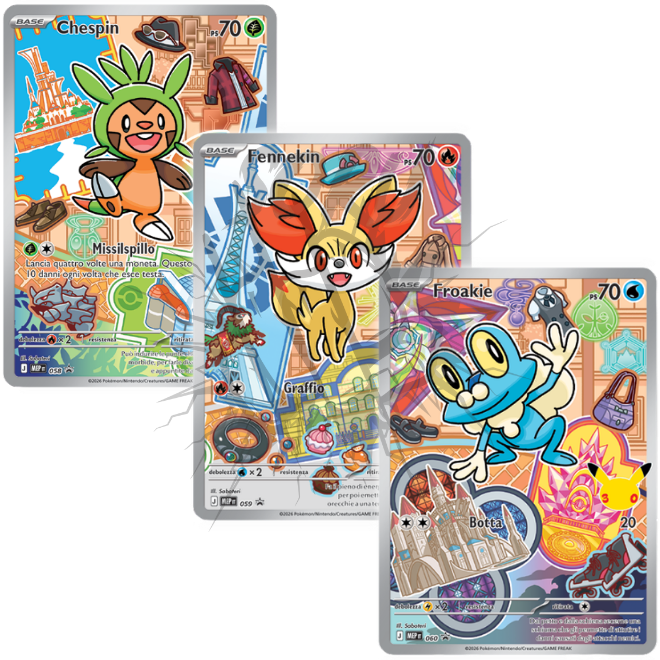 Pokemon Trio Carte Promo Starter Kalos ITA – 30° Anniversario – Primi Compagni di Avventura Serie 3