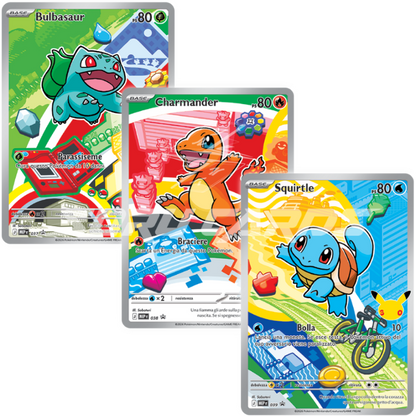Pokemon Trio Carte Promo Starter Kanto ITA – 30° Anniversario – Primi Compagni di Avventura Serie 1