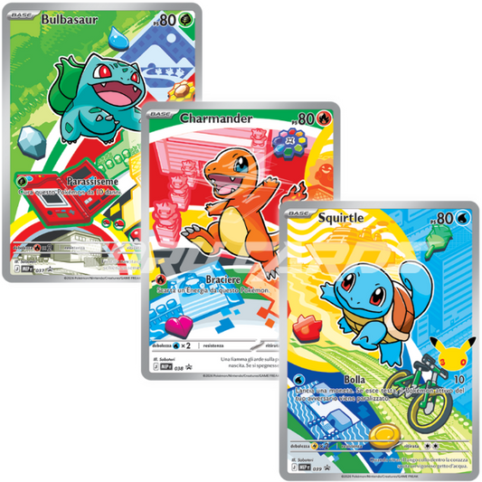 Pokemon Trio Carte Promo Starter Kanto ITA – 30° Anniversario – Primi Compagni di Avventura Serie 1