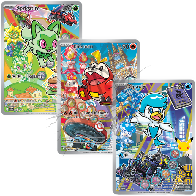 Pokemon Trio Carte Promo Starter Paldea ITA – 30° Anniversario – Primi Compagni di Avventura Serie 3