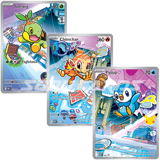 Pokemon Trio Carte Promo Starter Sinnoh ITA – 30° Anniversario – Primi Compagni di Avventura Serie 1