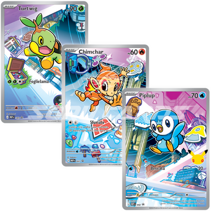 Pokemon Trio Carte Promo Starter Sinnoh ITA – 30° Anniversario – Primi Compagni di Avventura Serie 1