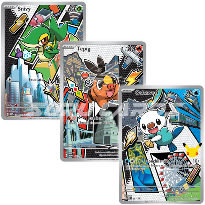 Pokemon Trio Carte Promo Starter Unima ITA – 30° Anniversario – Primi Compagni di Avventura Serie 2