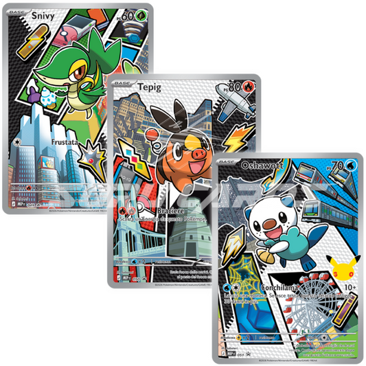 Pokemon Trio Carte Promo Starter Unima ITA – 30° Anniversario – Primi Compagni di Avventura Serie 2